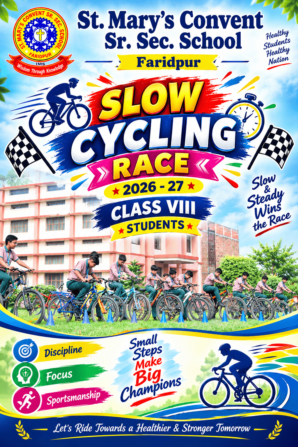 Slow Cycling Race for Class VIII Students
